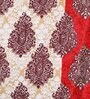 Red Traditional Polyester 7 Ft Semisheer Eyelet Door Curtains (Set of 2)