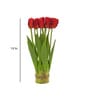 Red Polyester Fabric Artificial Tulip Flower Bunch