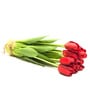 Red Polyester Fabric Artificial Tulip Flower Bunch