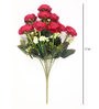 Red Polyester Fabric Decorative Artificial Camellia Rose Flower Bunch