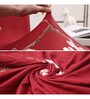 Red Polyester Floral Stretchable Chair Covers (Pack of 6)