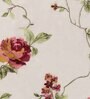 Red Floral Polyester 7 Ft Sheer Eyelet Door Curtain