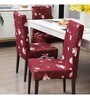 Red Polyester Floral Stretchable Chair Cover (1Pc)