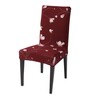 Red Polyester Floral Stretchable Chair Cover (1Pc)