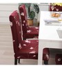 Red Polyester Floral Stretchable Chair Cover (1Pc)