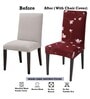 Red Polyester Floral Stretchable Chair Cover (1Pc)