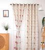 Multicolor Floral Polyester 9 Ft Semisheer Eyelet Door Curtain