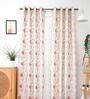 Multicolor Floral Polyester 9 Ft Semisheer Eyelet Door Curtain