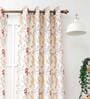 Multicolor Floral Polyester 9 Ft Semisheer Eyelet Door Curtain