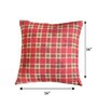 Red Polyester Geometric 16x16 inches Cushion Cover 