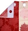 Red Floral Polyester 5 Ft Semisheer Eyelet Window Curtains (Set of 2)