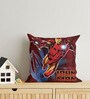 Red Polyester Marvel 16x16 inches Reversible Kids Cushion (1 Pc)