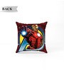 Red Polyester Marvel 16x16 inches Reversible Kids Cushion (1 Pc)