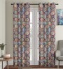 Multicolor Abstract Polyester 9 Ft Semisheer Eyelet Door Curtains (Set of 2)