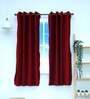 Red Solid Polyester 5 Ft Blackout Eyelet Window Curtain