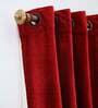 Red Solid Polyester 5 Ft Blackout Eyelet Window Curtain
