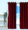 Red Solid Polyester 5 Ft Blackout Eyelet Window Curtain