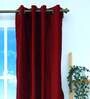 Red Solid Polyester 5 Ft Blackout Eyelet Window Curtain