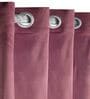 Purple Polyester Solid 7 ft Light Filtering Eyelet (Set of 2) Door Curtains