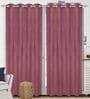 Purple Polyester Solid 9 ft Light Filtering Eyelet Door Curtain