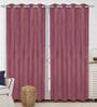 Purple Polyester Solid 9 ft Light Filtering Eyelet Door Curtain