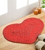 Red Heart Shaped Polypropylene Max Absorbent 16X24 Inches Bath Mat