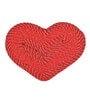 Red Heart Shaped Polypropylene Max Absorbent 16X24 Inches Bath Mat