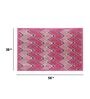 Red Geometric Polyester 58 x 38 Inches Anti Skid Door Mat