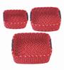 Red Polypropylene Non Foldable Multi Purpose Make Up Organiser (Set of 3)