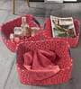 Red Polypropylene Non Foldable Multi Purpose Make Up Organiser (Set of 3)