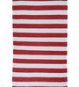 Red Polypropylene Striped 3 x 5 Feet Dhurrie