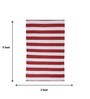 Red Polypropylene Striped 3 x 5 Feet Dhurrie