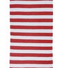 Red Polypropylene Striped 3 x 5 Feet Dhurrie