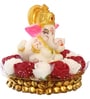 Lord Ganesha Red & White Polyresin Idol