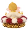 Lord Ganesha Red & White Polyresin Idol