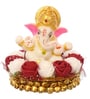 Lord Ganesha Red & White Polyresin Idol