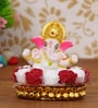 Lord Ganesha Red & White Polyresin Idol