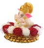 Lord Ganesha Red & White Polyresin Idol