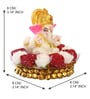 Lord Ganesha Red & White Polyresin Idol