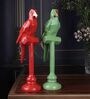 Red Polyresin Premium Parrot Figurine (Set Of 2)