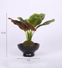 Red & Green Artificial Bonsai Plant with Ceramic Pot