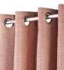 Red Premium Jute Solid 8ft Light Filtering Eyelet Longdoor Curtain (1 Pc)