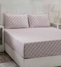 Red Assorted 144 TC Cotton Queen Size Bedsheet with 2 Pillow Covers,2 Bath Towels and 1 Box