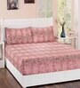 Red Assorted 200 TC Cotton King Bedsheet With 2 Pillow Covers,2 Bath Towels and Box