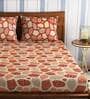 Red Abstract 300 TC 100% Cotton King Sized Bed Sheets with 2 Pillow Covers