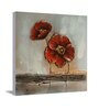 Red Red Floral Wall Embossed Original For Home Decor Painting