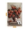 Red Red Gold Floral Bouquet Wall Embossed Original For Home Decor Painting