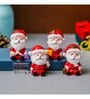 Red Resin Christmas Figurines Toys (Set of 4)