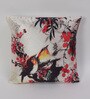 Red Floral Satin 16 x 16 Inches Cushion Covers (Set of 5)