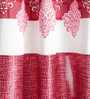 Red Semisheer Polyester 5 Feet Eyelet Window Curtains Set of 2